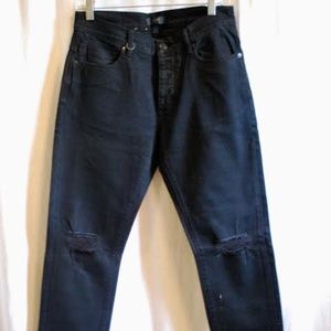 Black NEUW Distressed Lou Slim Boyfriend Jeans